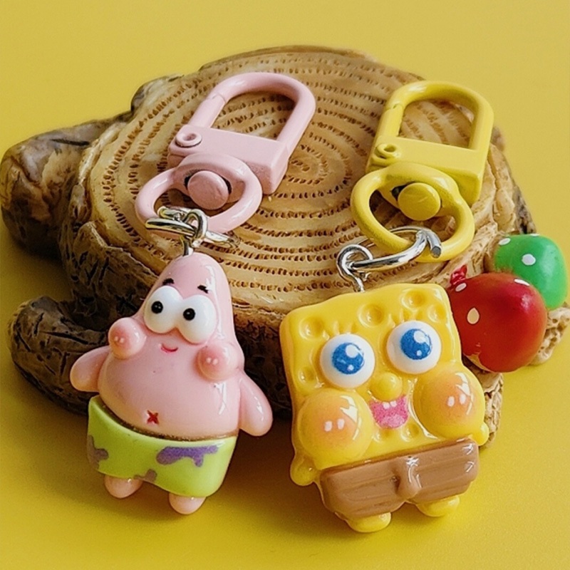 Miu🔮Móc Khóa Hoạt Hình spongebob Sao Biển Sáng Tạo Trang Trí Ba Lô Cho Nữ