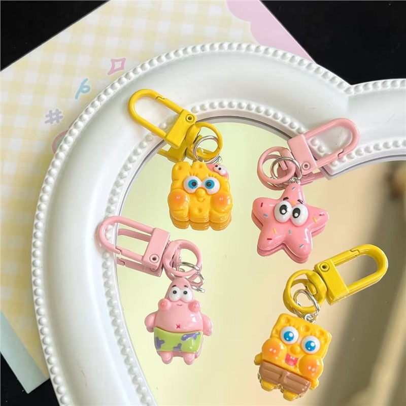 Miu🔮Móc Khóa Hoạt Hình spongebob Sao Biển Sáng Tạo Trang Trí Ba Lô Cho Nữ