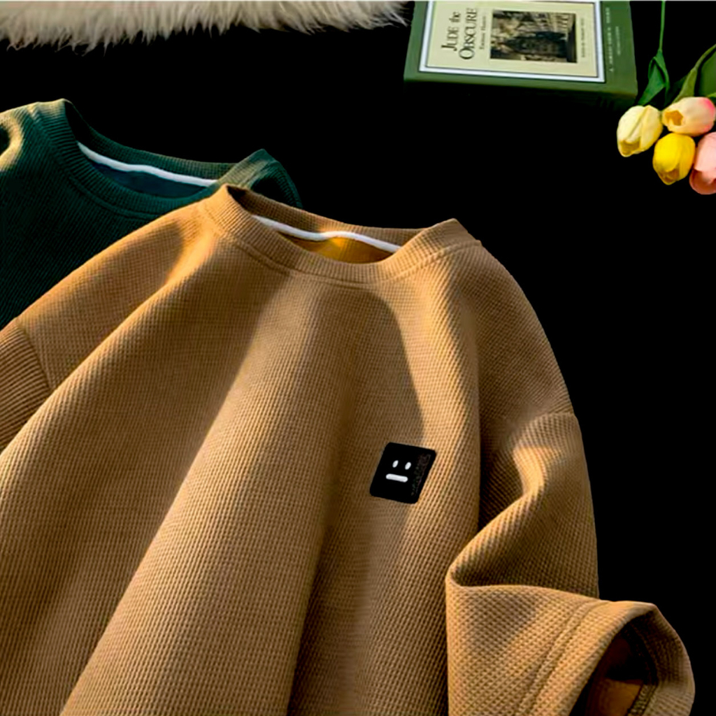 Áo Thun Nam Nữ Chất Cotton Tổ Ong Thêu Logo Mặt Cười, Áo Phông local brand PROTEX Unisex