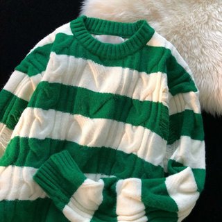 Áo Len Nam Dài Tay Cổ Tròn Sọc Ngang Thời Trang Hàn áo sweater form rộng áo sweater unisex