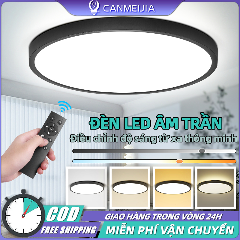 Đèn Trần Đèn Led Trần Nhà Đèn LED Âm Trần 3 Màu Điều Chỉnh Độ Sáng Từ Xa Thông Minh Siêu Sáng 30W 40W 60W Đèn Trần LED Điều Chỉnh Độ Sáng Đèn Trần Phòng Khách Chiếu Sáng Trong Nhà
