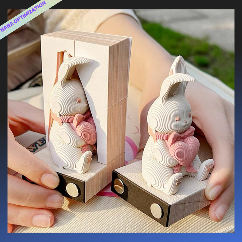 Sổ Ghi Chú Để Bàn Hình Thỏ 3d