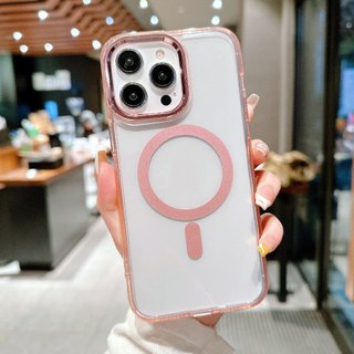Ốp Điện Thoại Mỏng Trong Suốt Từ Tính Chống Rơi Chống Trượt Cho iphone 15 14 13 12 pro max 15 plus
