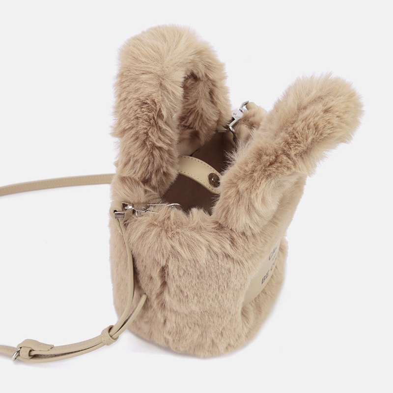 CYRUS WORLD Túi Xách Lông Nhung In Chữ Dễ Thương Xinh Xắn Hợp Thời Trang