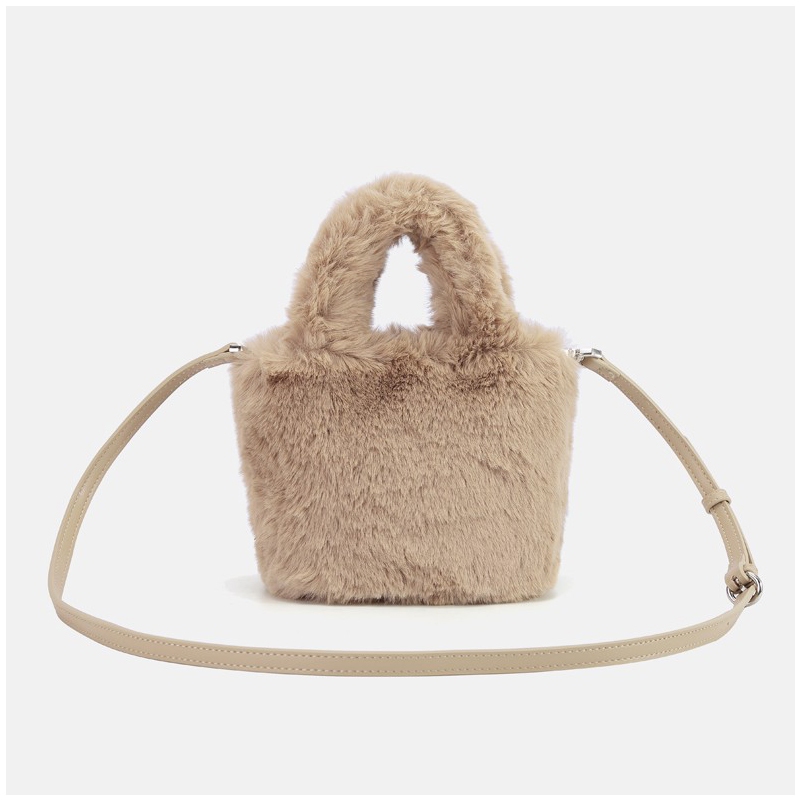 CYRUS WORLD Túi Xách Lông Nhung In Chữ Dễ Thương Xinh Xắn Hợp Thời Trang