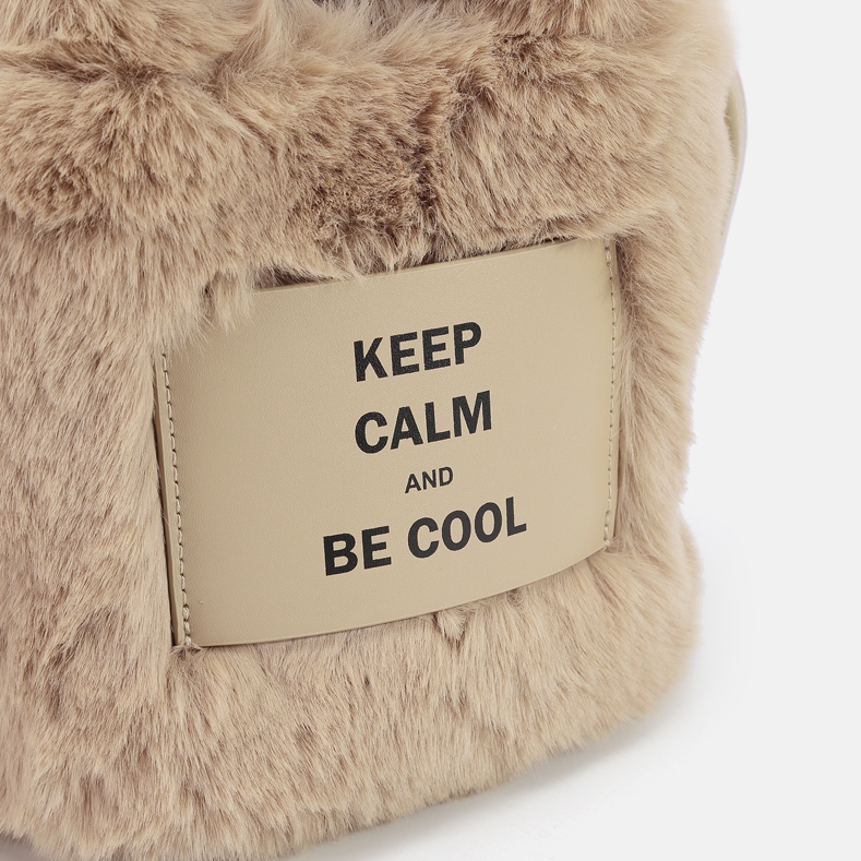 CYRUS WORLD Túi Xách Lông Nhung In Chữ Dễ Thương Xinh Xắn Hợp Thời Trang