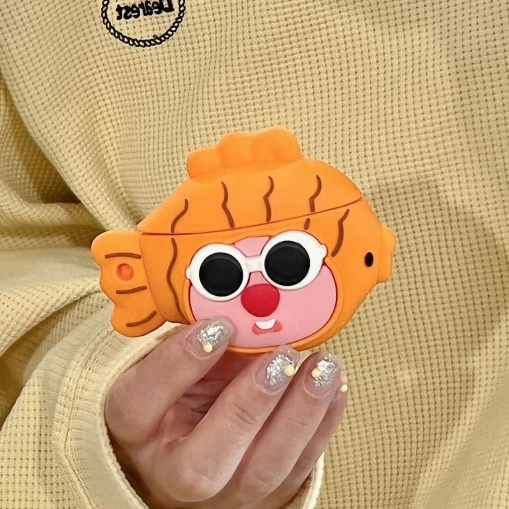 Vỏ Bảo Vệ Hộp Sạc Tai Nghe airpods 1 & 2 3 pro Bằng Silicon Mềm Hình puchadod Có Gương Soi Dễ Thương