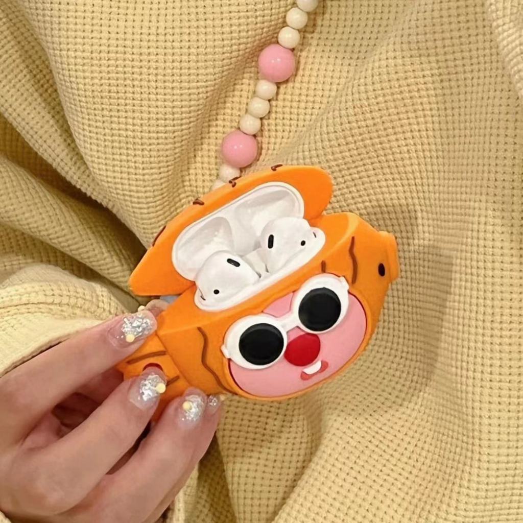 Vỏ Bảo Vệ Hộp Sạc Tai Nghe airpods 1 & 2 3 pro Bằng Silicon Mềm Hình puchadod Có Gương Soi Dễ Thương