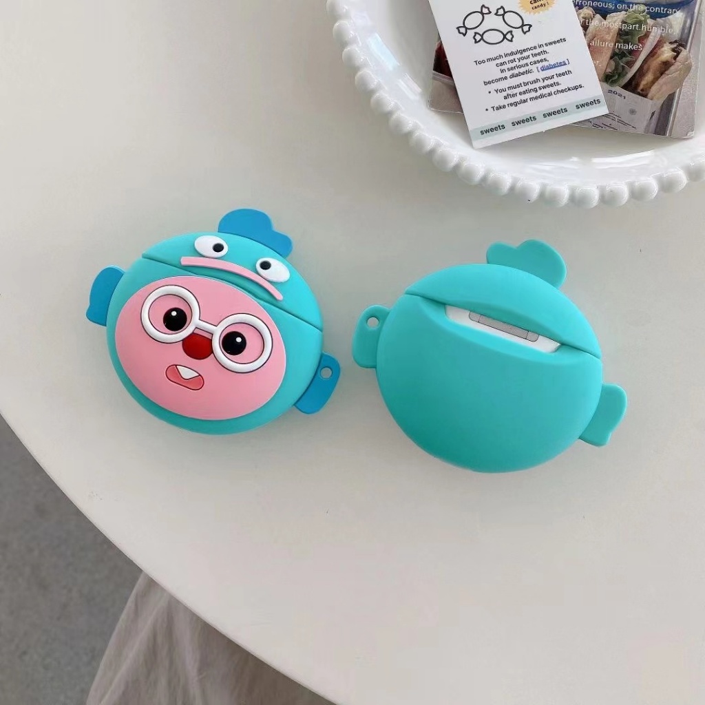 Vỏ Bảo Vệ Hộp Sạc Tai Nghe airpods 1 & 2 3 pro Bằng Silicon Mềm Hình puchadod Có Gương Soi Dễ Thương