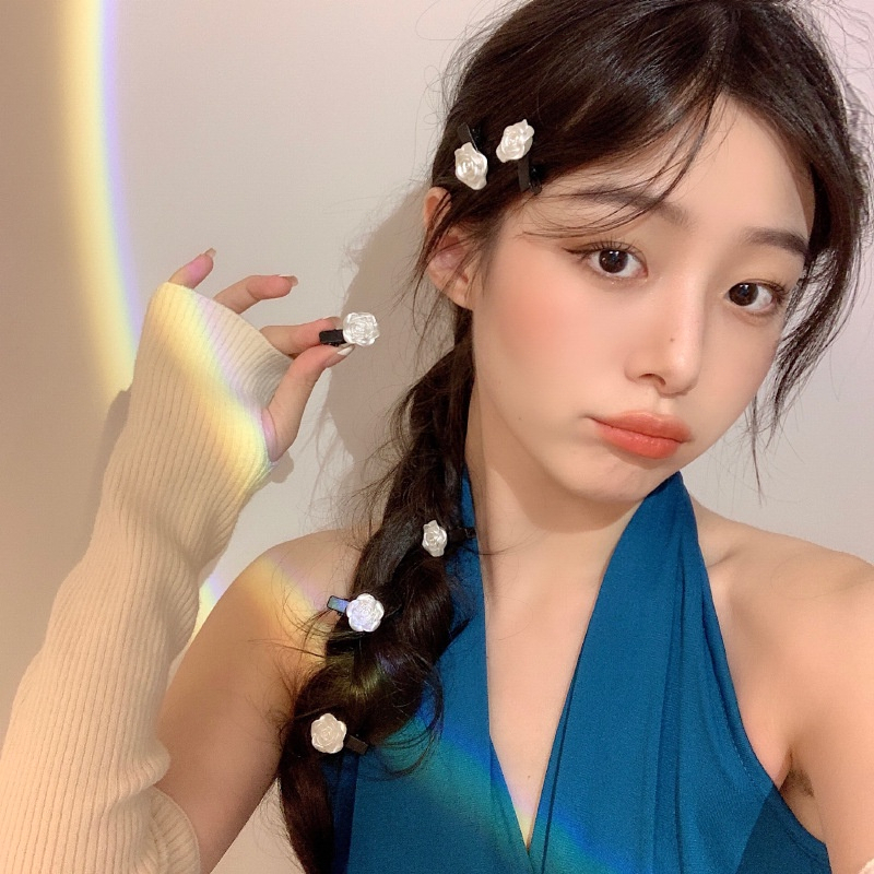 🌸Kẹp tóc hoa trà màu trơn dễ thương Loli