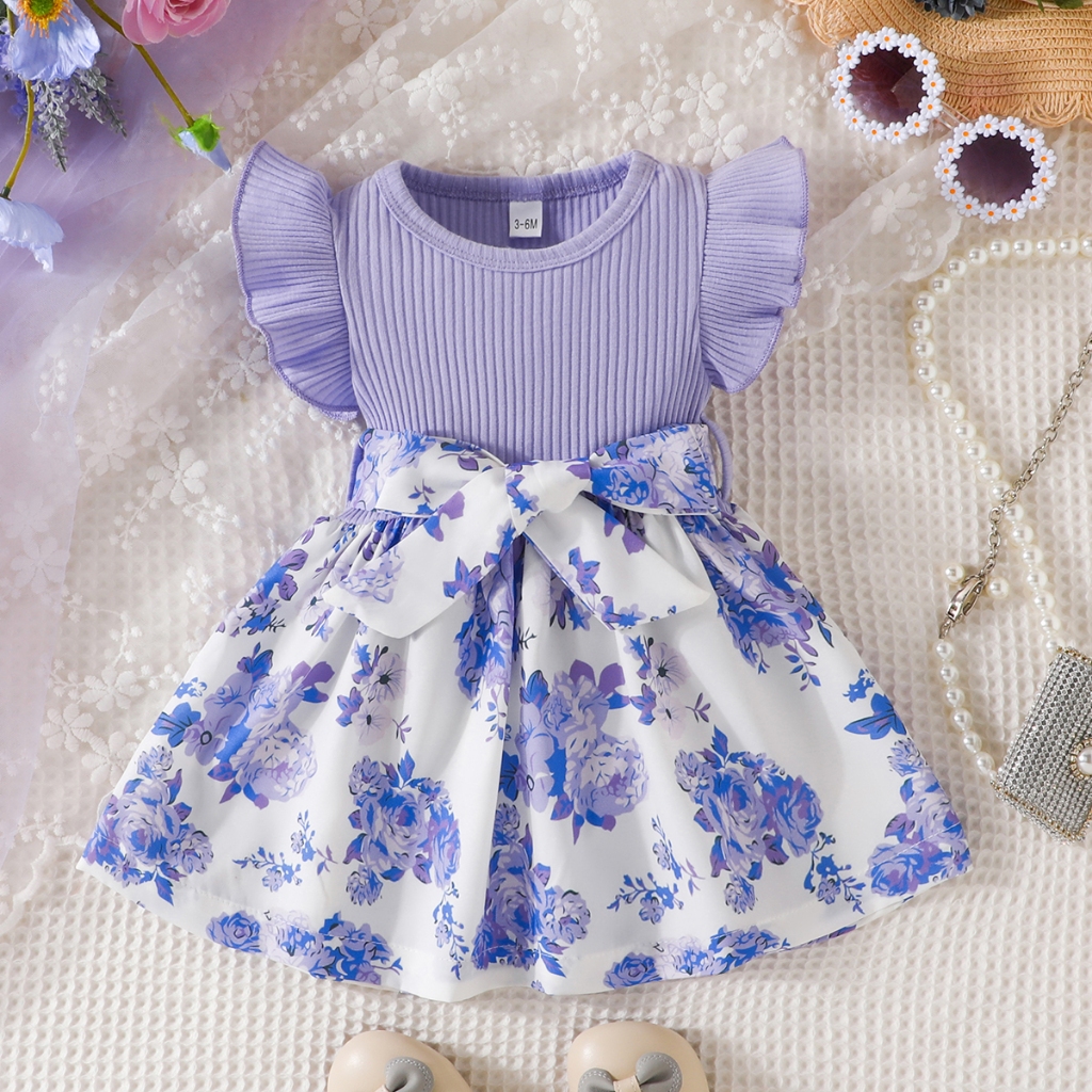 Váy Hai Dây bé gái 3-24 Tháng Sát Nách Bướm Kiểu Công Chúa Thời Trang Mùa Hè Dễ Thương Đầm Hoa Cho Bé Gái Trẻ em Sơ Sinh