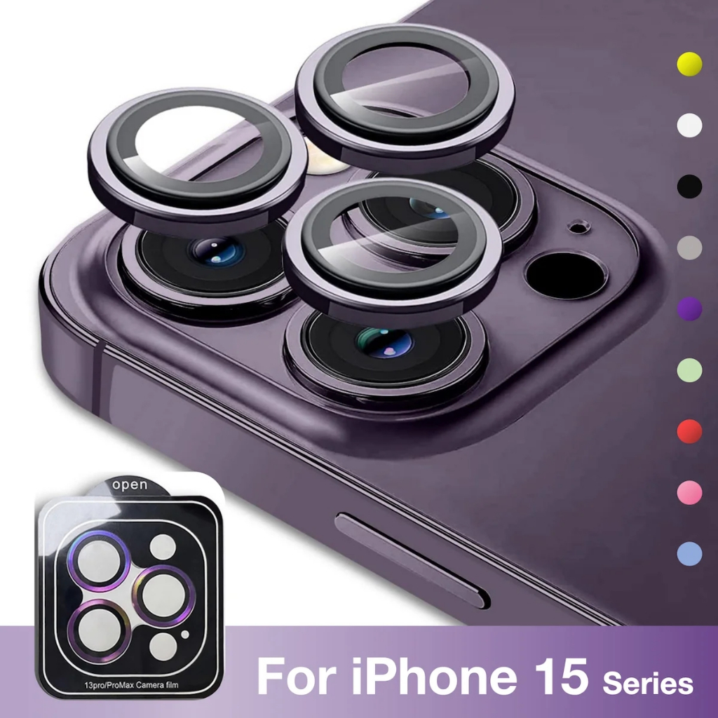 For iPhone 15 pro max 14 Pro Max Dán bảo vệ từng mắt Camera compatible for iPhone 14 13 Mini,12,12 Pro,12 ProMax,11,11 Pro,11 Pro Max 7 màu sắc cầu vồng