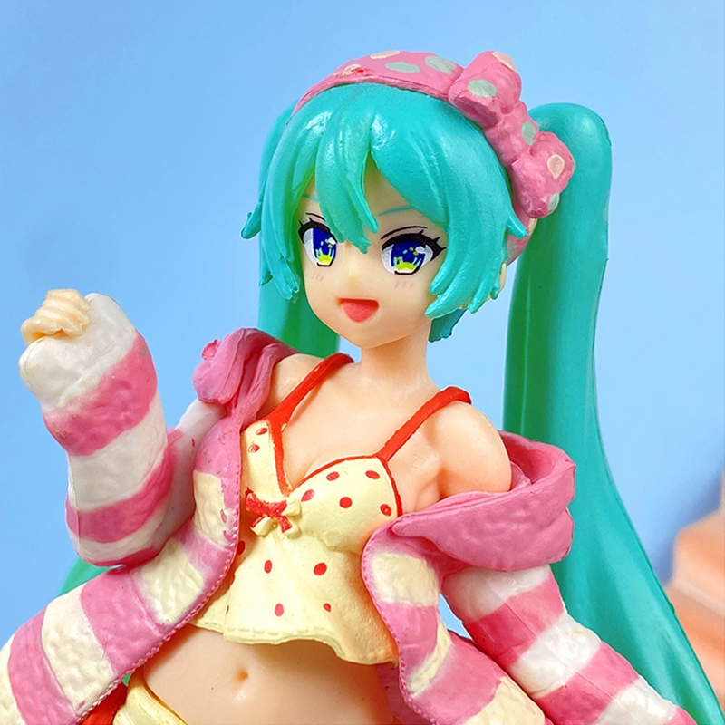 Mô Hình Nhân Vật hatsune miku Mặc Đồ Ngủ Bằng pvc 20cm