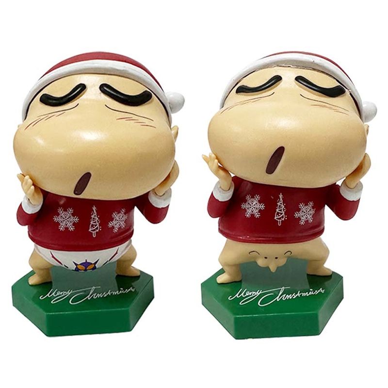 Mô Hình shin-chan / Ông Già Noel / Cậu Bé Bút Chì 11cm Trang Trí Giáng Sinh