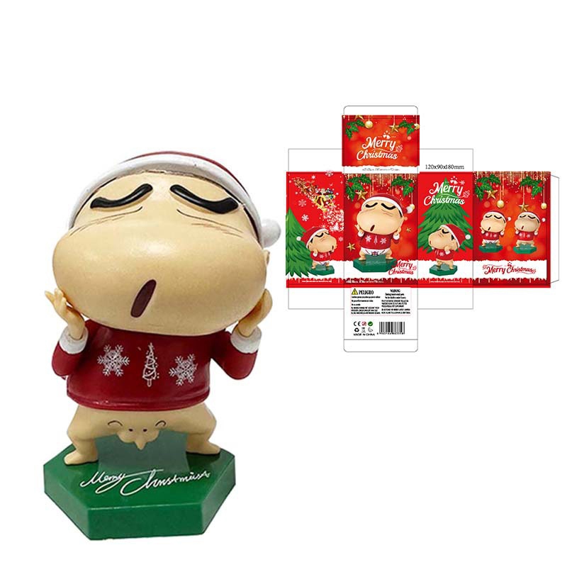 Mô Hình shin-chan / Ông Già Noel / Cậu Bé Bút Chì 11cm Trang Trí Giáng Sinh