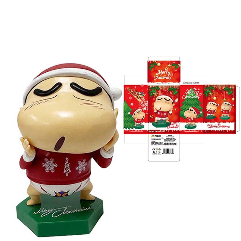Mô Hình shin-chan / Ông Già Noel / Cậu Bé Bút Chì 11cm Trang Trí Giáng Sinh