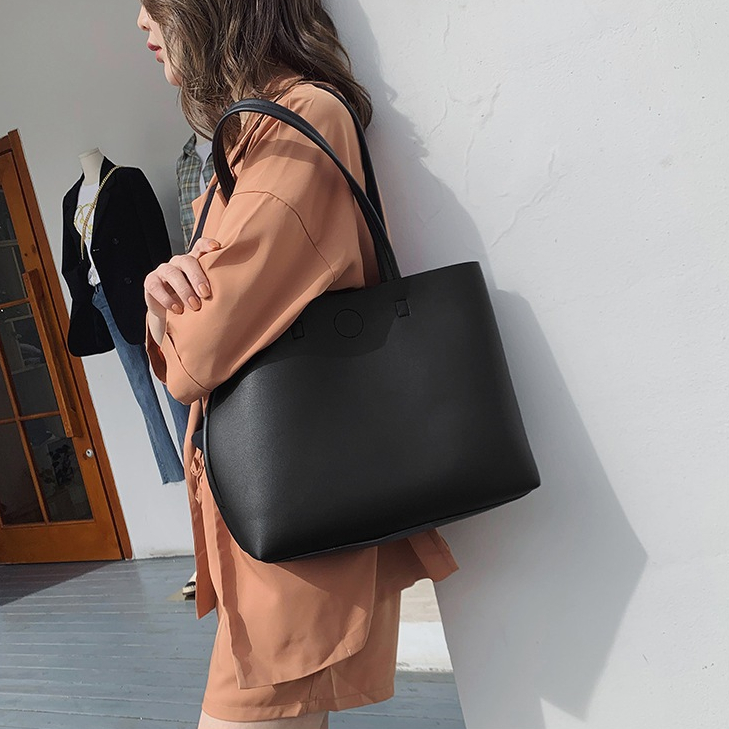 Túi Xách tote Cỡ Lớn Màu Trơn Thời Trang Cho Nữ