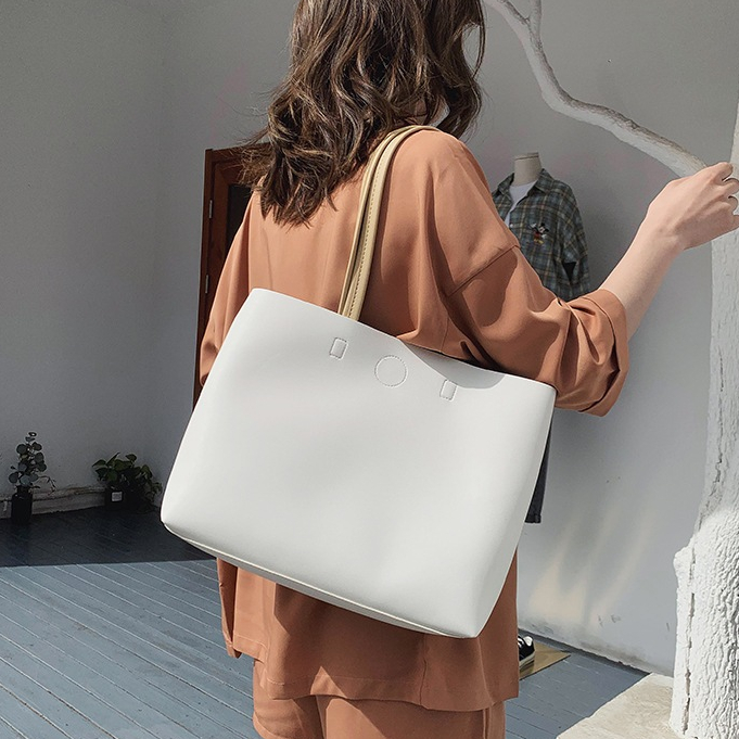 Túi Xách tote Cỡ Lớn Màu Trơn Thời Trang Cho Nữ