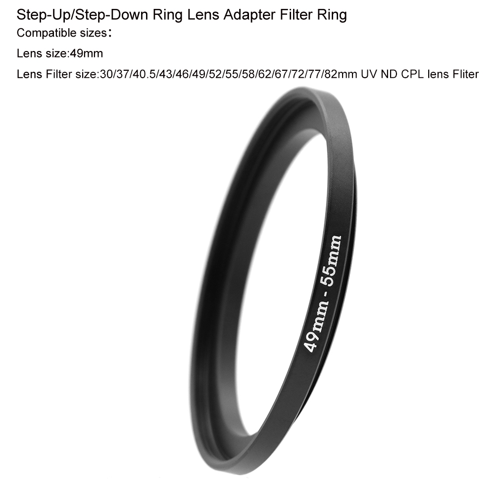 49-30 / 37 / 40.5 / 43 / 46 / 49 / 52 / 55 / 58 / 62 / 67 / 72 / 77 / 82mm Step-Up / Step-Down Ring 