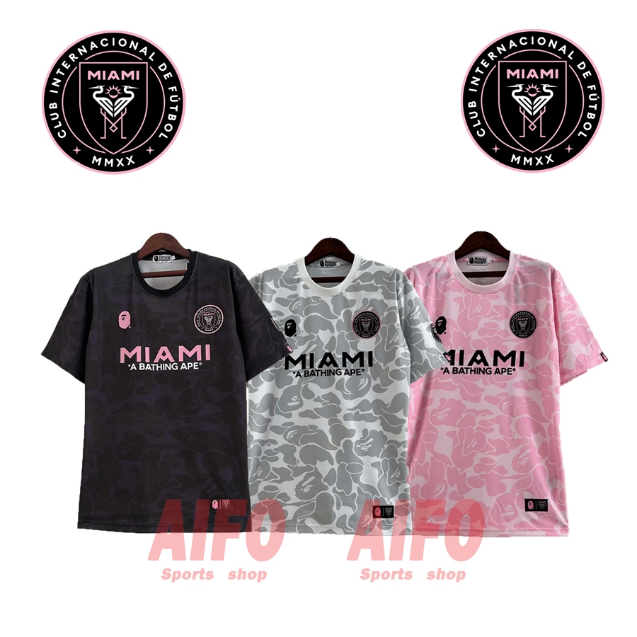 Áo thun BAPE X INTER MIAMI CF CAMO TEE BLACK Phiên bản đặc biệt Áo thun Jersey