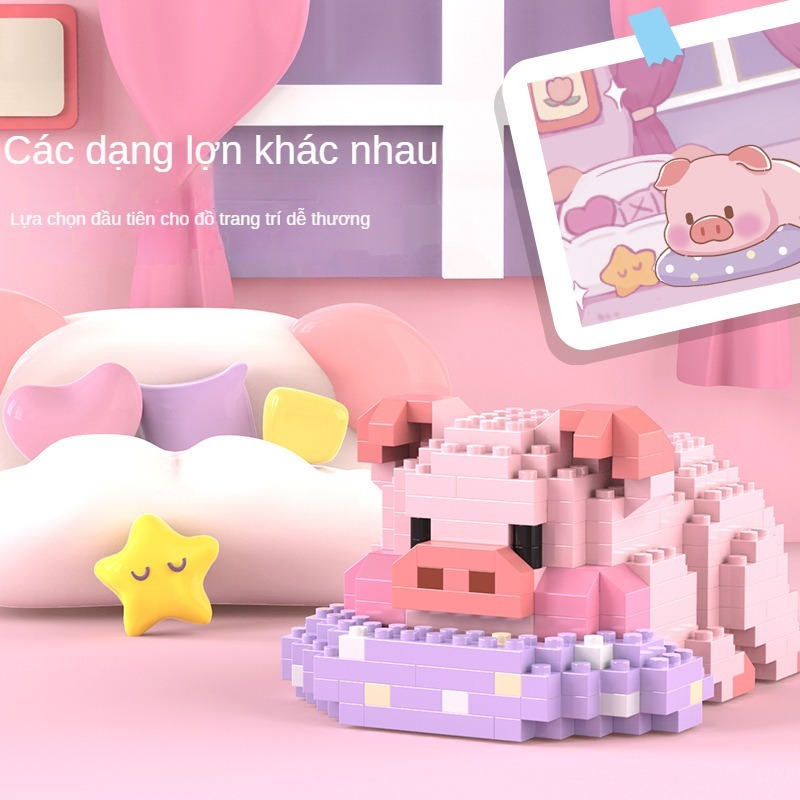 Đồ Chơi Khối Lắp Ráp Hình Chú Heo Xinh Xắn