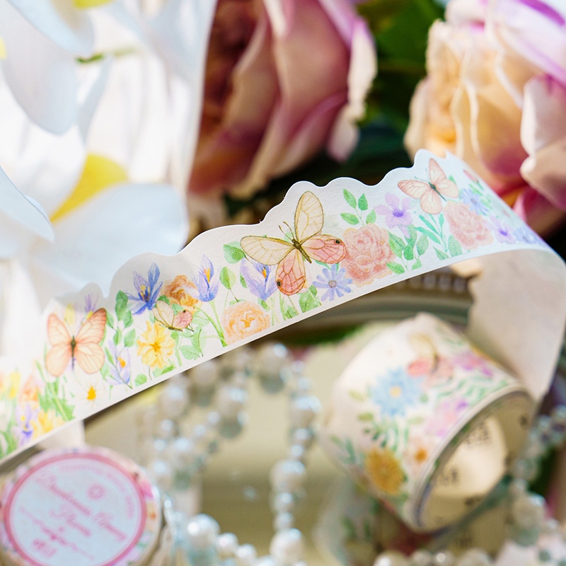 Mr. Paper 200cm/cuộn Washi băng Ins style Bướm hoa Bất thường Cắt đăng ten Sáng tạo tài khoản Nguyên liệu ghép đôi goolka DIY cup Tấm thiệp điện tử Trang trí băng