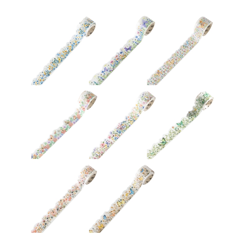 Mr. Paper 200cm/cuộn Washi băng Ins style Bướm hoa Bất thường Cắt đăng ten Sáng tạo tài khoản Nguyên liệu ghép đôi goolka DIY cup Tấm thiệp điện tử Trang trí băng