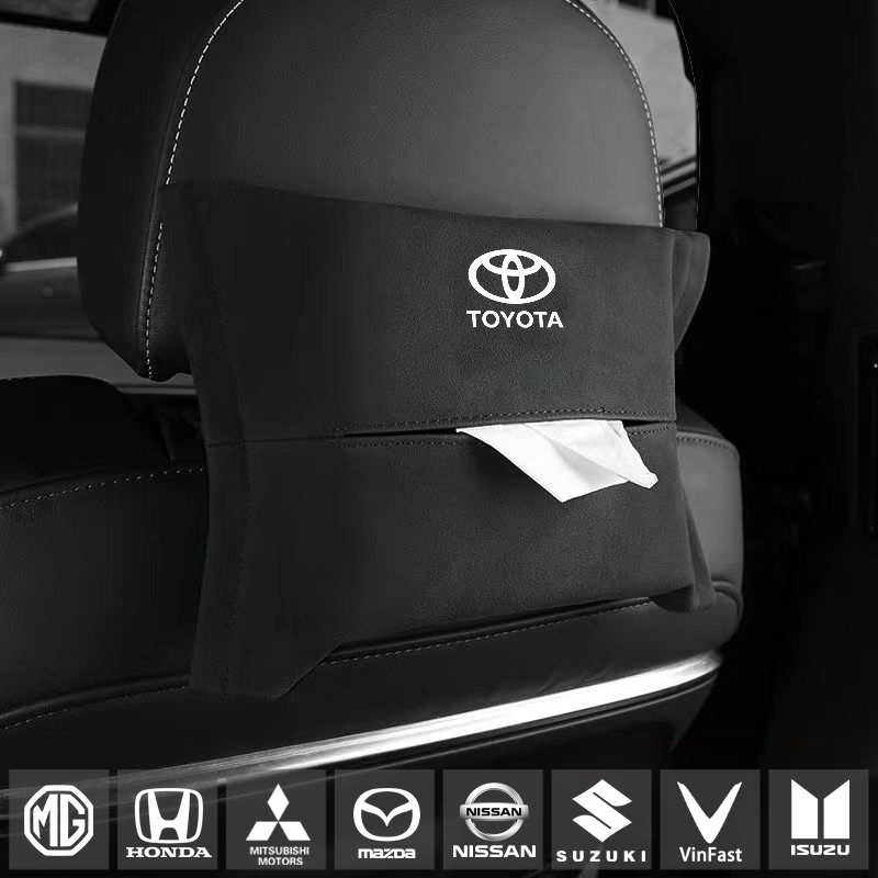 Hộp Da Đựng Khăn Giấy Gắn Tấm Che Nắng Xe Hơi Tiện Dụng Ốp