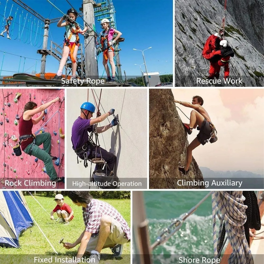 Dây dù tròn   an toàn dành cho thoát hiểm Màu cam xanh leo núi Dây leo núi ngoài trời