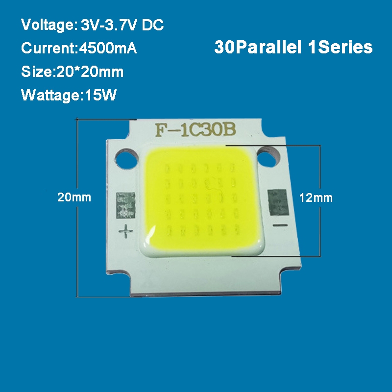 Đèn led cob Hình Vuông 3v 3.7v 6v 4w - 40w Ánh Sáng Trắng Ấm 4000k