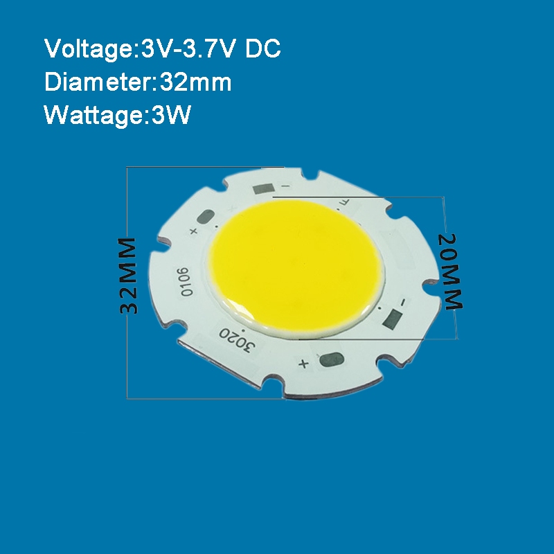 Bộ 2 Đèn LED COB 3V 6V 3W - 10W 4000K Ánh Sáng Trắng Ấm