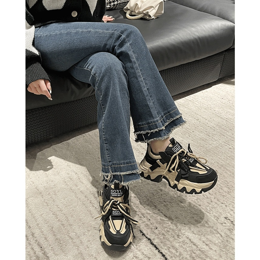 FEIJIANU  giày thể thao nữ giày sneaker nữ đáy dày  Đa màu sắc Đường may tỉ mỉ Êm ái Đế êm FYD23A0OEN 43Z231026