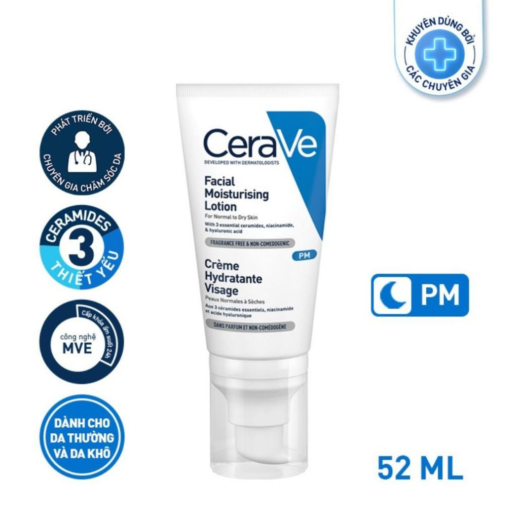 Kem dưỡng ẩm CeraVe PM Facial Moisturising Lotion 52ML