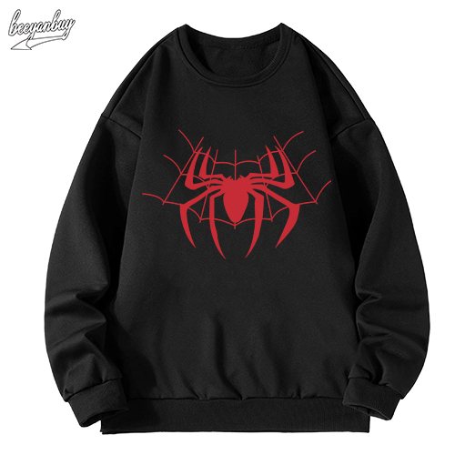 Áo sweater nam BEEYANBUY áo nỉ tay dài thời trang in hình spider man unisex 100% cotton-Y0544