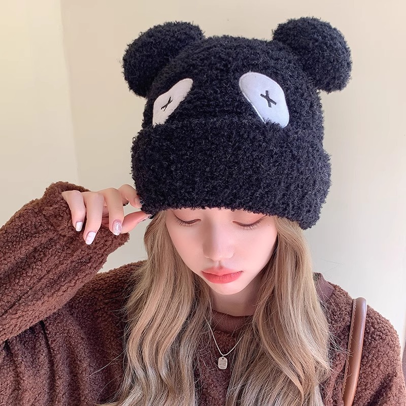 Dễ Thương Mũ Lông Cừu Giữ Ấm Tai Hình Gấu Trúc Đáng Yêu Thời Trang Thu Đông Cho Nữ