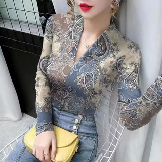 Áo Thun Ngắn Tay Cổ Chữ V In Hoa Thời Trang Mùa Hè Phong Cách Mới Cho Nữ
