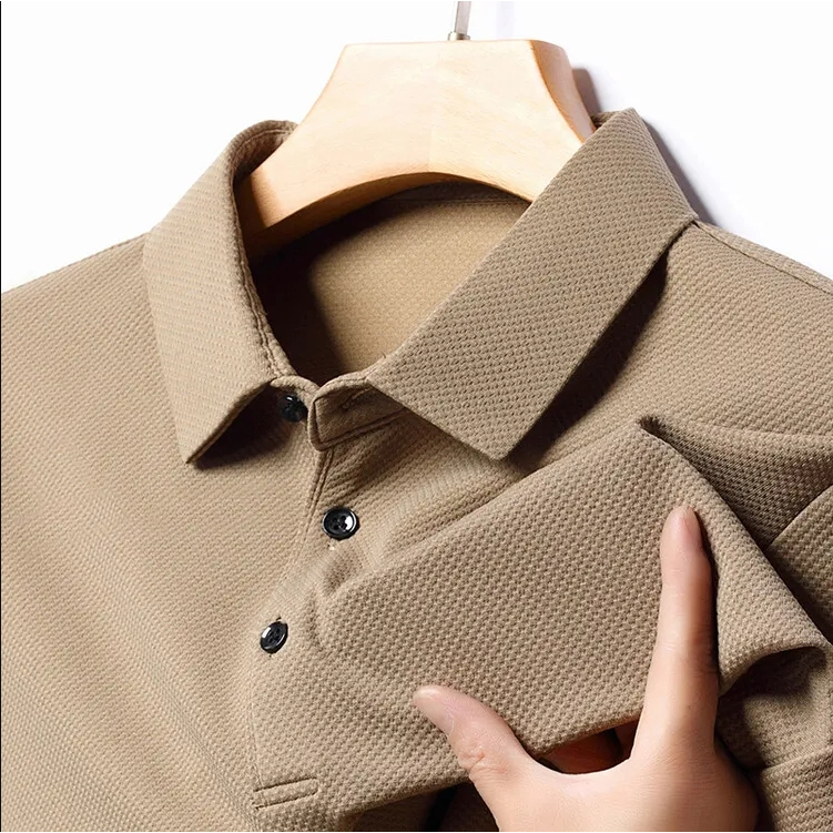 Áo polo Tay Dài Dáng Rộng Màu Sắc Đơn Giản Thời Trang Xuân Thu Cho Nam