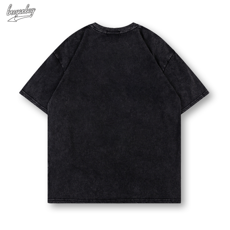 Áo phông nam wash BEEYANBUY áo thun form rộng cổ tròn đồ ăn vặt T-shirt unisex ulzzang 100% cotton-Y0540