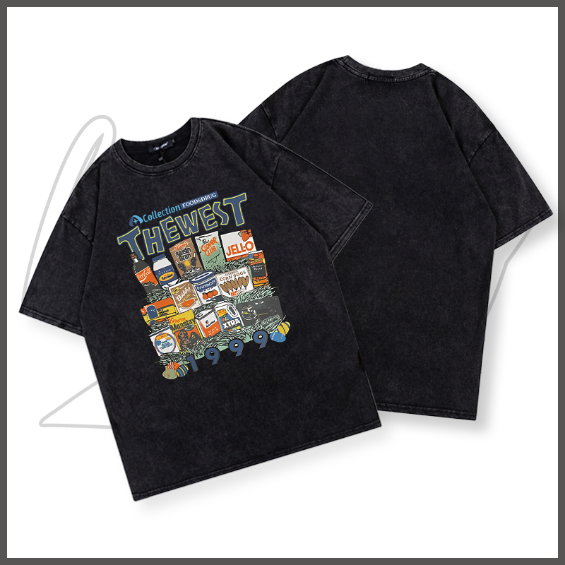 Áo phông nam wash BEEYANBUY áo thun form rộng cổ tròn đồ ăn vặt T-shirt unisex ulzzang 100% cotton-Y0540