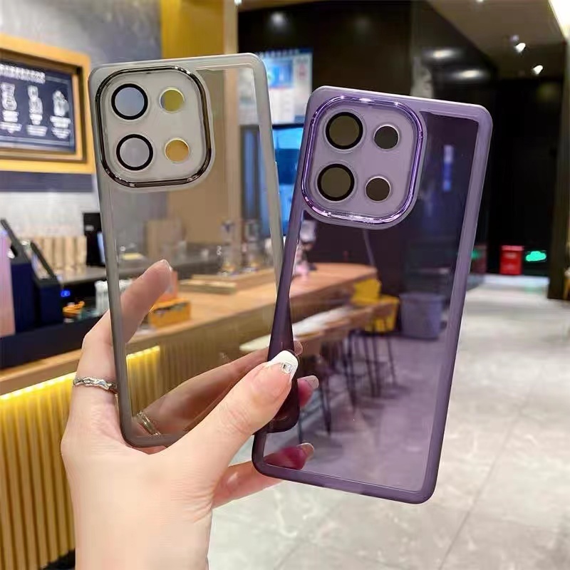 Ốp lưng High Quality electroplate Edge Realme 11 4G 5G 10 Pro+ Pro Plus 9i 5 5s 5i C2 ins Bring own lens film Candy Fine Hole Anti-fall simple Soft Thin Phone Back Case Cover MY 01