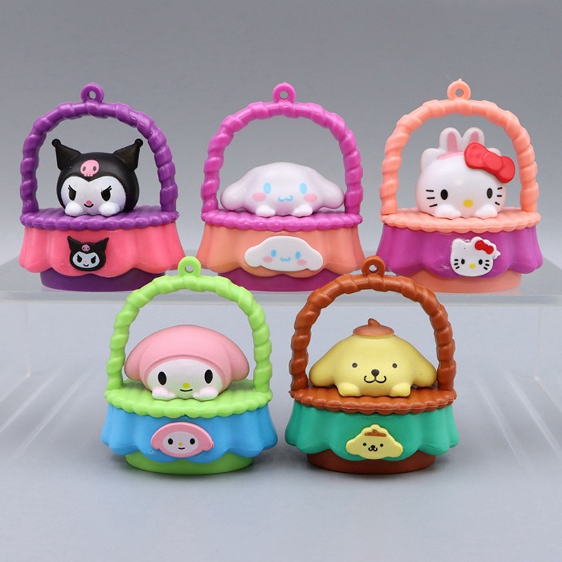 Set 5 Mô Hình Nhân Vật Phim Hoạt Hình sanrio kuromi hello kitty 5.5cm