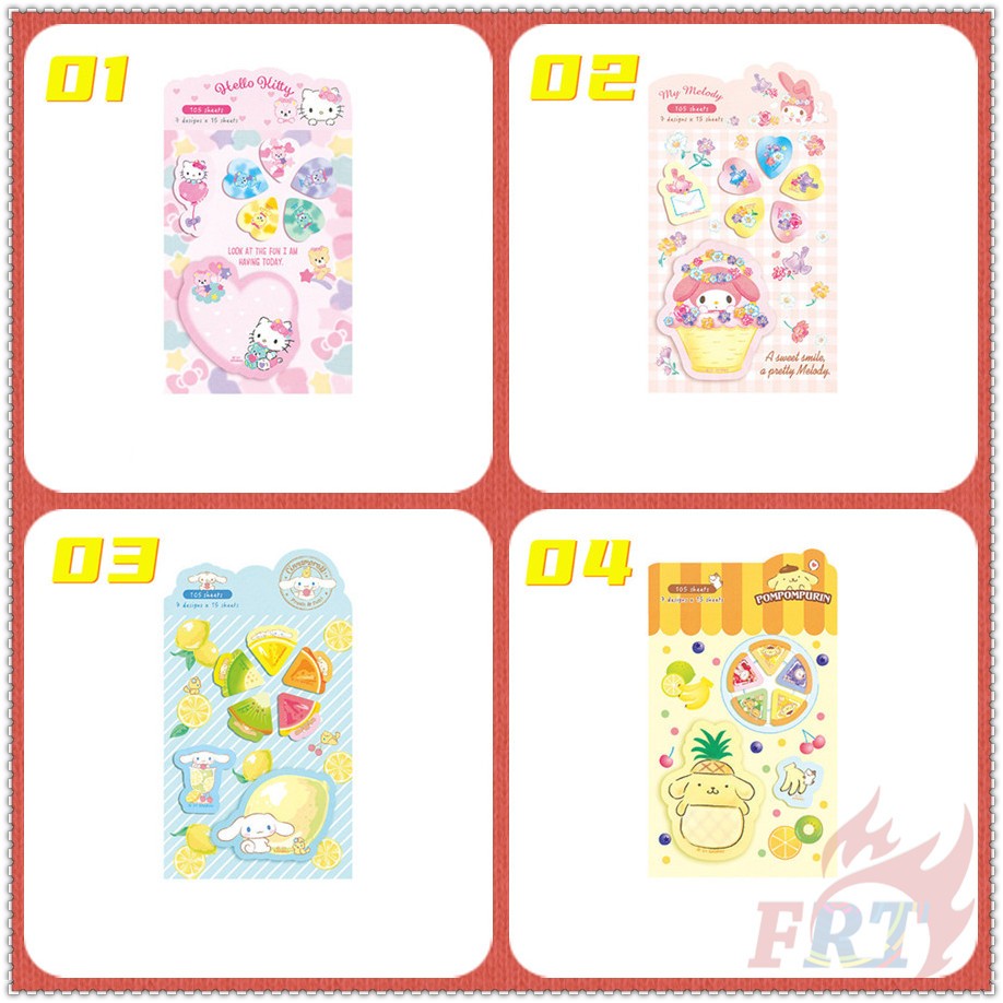 SANRIO ❣️Set 105 Tấm Giấy Ghi Chú Họa Tiết Hello kitty / my melody / cinnamoroll / Pompom❣️Miếng Dán Ghi Nhớ Họa Tiết Hoạt Hình Dễ Thương