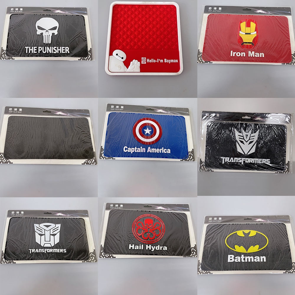 Thảm Silicon Chống Trượt In Hình iron man captain america transformers Siêu Nhân Chống Trượt Cho Bảng Điều Khiển Xe Hơi