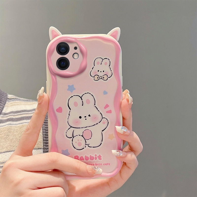 Ốp Điện Thoại Mềm Viền Cong In Hình Thỏ / Hươu 3d Cho iphone 11 11 pro max 12 pro max x xs xr xs max 7 8 plus 6 6s plus
