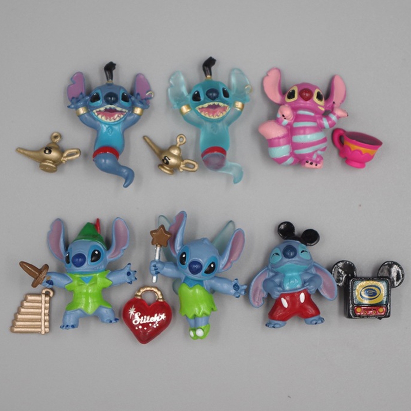 Set 6 Mô Hình Nhân Vật Phim Hoạt Hình lilo & stitch 2-4cm