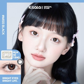 Kính áp tròng Kilala màu đen Miss Black lens cận 6 tháng DIA 14.2mm có độ (0-8) 1 cặp