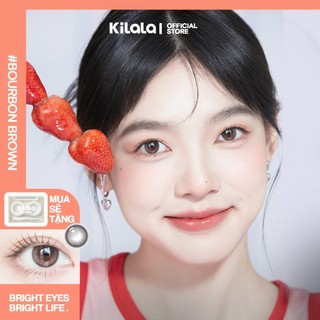Kính áp tròng Kilala màu nâu Bourbon Brown DIA 14.2mm lens cận 6 tháng có độ (0-8) 1 cặp