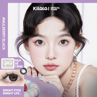 Kính áp tròng Kilala màu đen Mulberry Black lens cận 6 tháng DIA 14.5mm có độ (0-8) 1 cặp