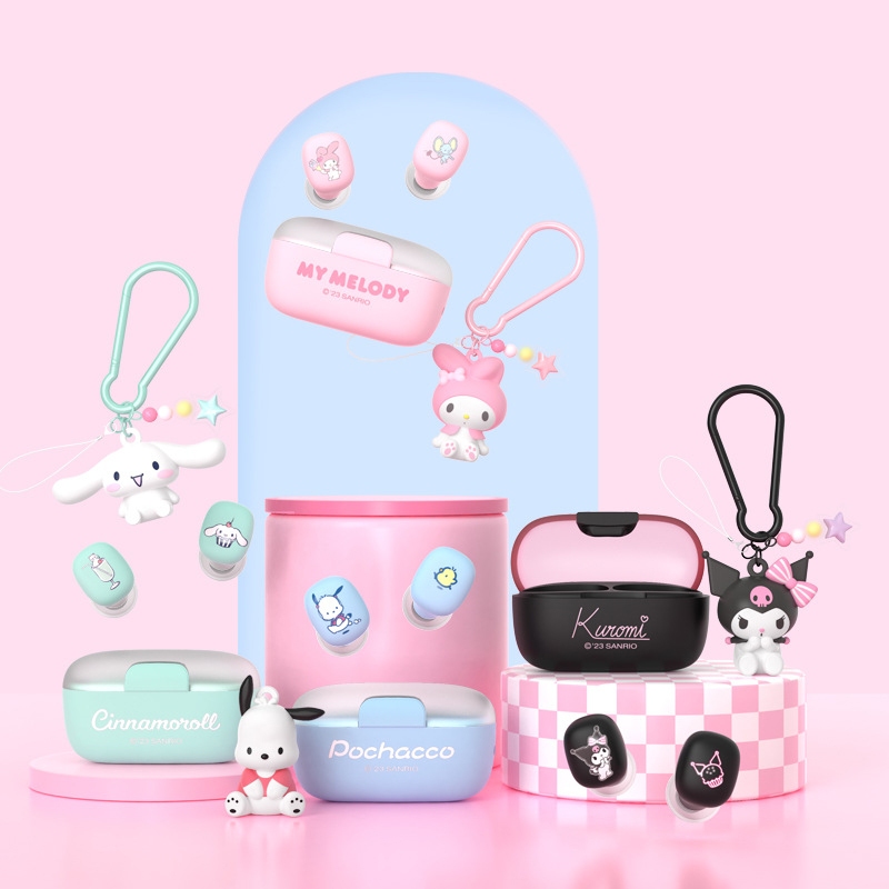 Tai Nghe Không Dây Sanrio JS-0102 Bluetooth 5.1 Kuromi Cinnamoroll My Melody Pochacco Âm Thanh Siêu Dài Chất Lượng Cao