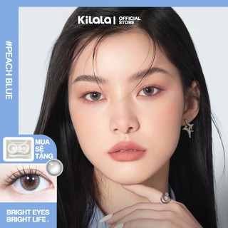 Kính áp tròng Kilala màu lam Peach Blue lens cận 6 tháng DIA 14.2mm có độ (0-8) 1 cặp